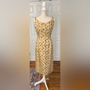 Vtg 60’s Floral Embroidered Dress Frances Prisco Original Ted Brown S
